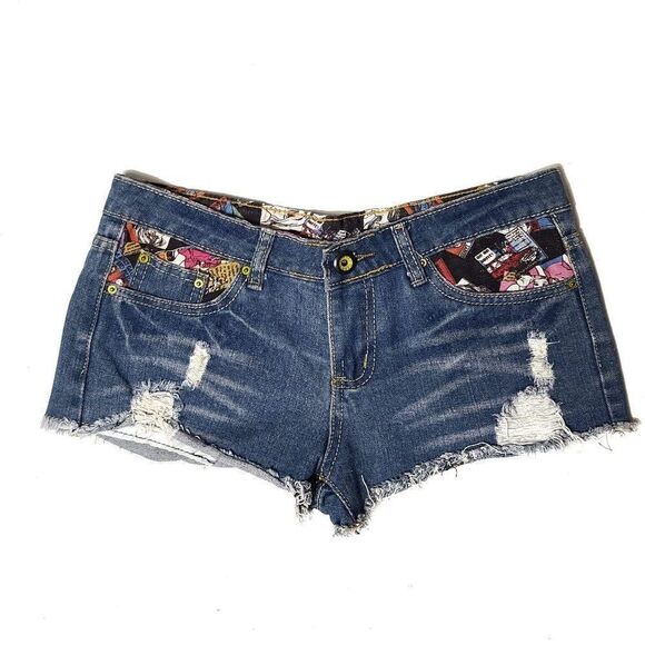 Kalanzhimi Comic Jean Shorts - Picture 1 of 3